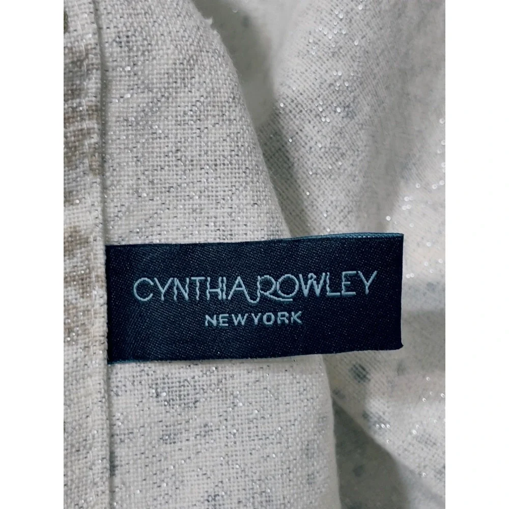 Cynthia Rowley Womens Apron One Size White Silver Gold Snowflake Metallic New